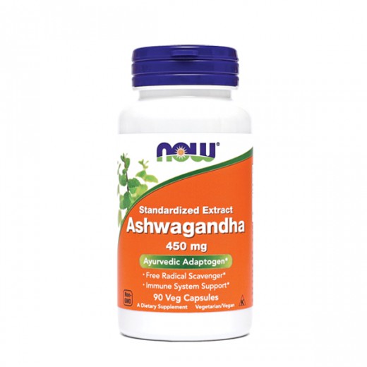 NOW Ashwagandha, 450 mg, 90 kapsul