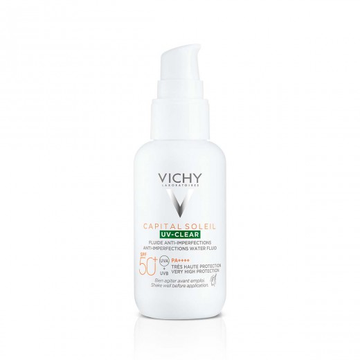 VICHY, CAPITAL SOLEIL UV-CLEAR Fluid za zaščito pred soncem proti nepravilnostim SPF50+, 40 ml