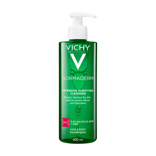 Vichy NORMADERN Phytosolution, čistilni gel za občutljivo in mastno kožo, 400 ml