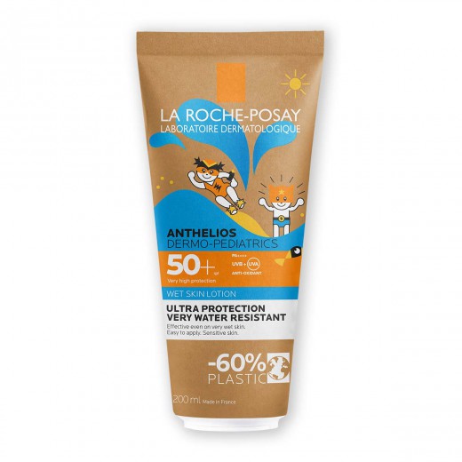 La Roche-Posay, ANTHELIOS DP Wet Skin Losjon za zaščito pred soncem za mokro in suho kožo za otroke SPF50+, 200 ml