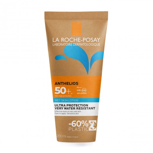 La Roche-Posay, ANTHELIOS Wet Skin Losjon za zaščito pred soncem za mokro in suho kožo SPF50+, 200 ml