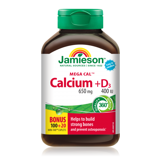Jamieson Kalcij 650 mg in Vitamin D3 400 I.E., tablete