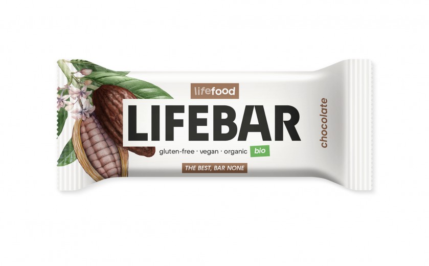 BIO presna ploščica čokolada, Lifebar, 40g