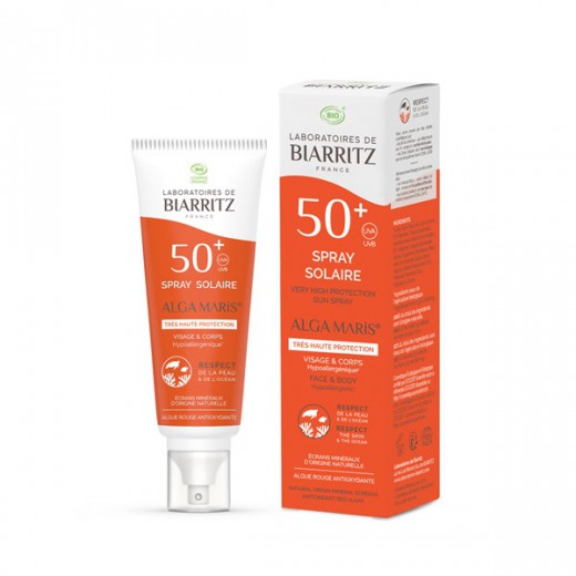 Biarritz Alga Maris Bio sprej za sončenje za obraz in telo SPF50, 100 ml