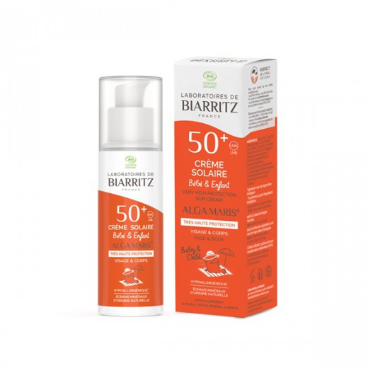 Biarritz Alga Maris bio otroška krema za sončenje Bio spf 50+, 100 ml