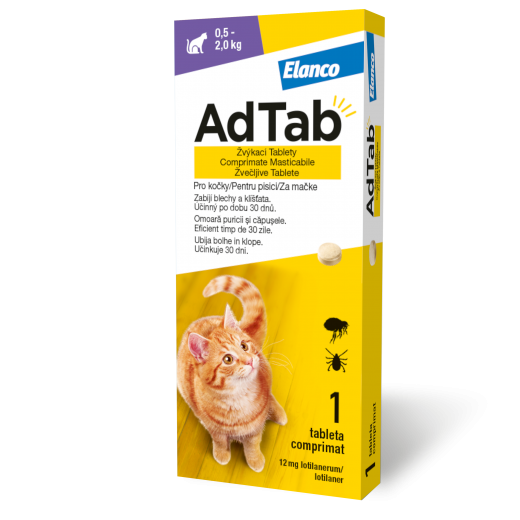 AdTab za mačke 0.5-2kg /12mg, 1 tableta