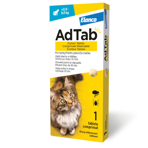 AdTab za mačke 2-8kg /48mg, 1 tableta
