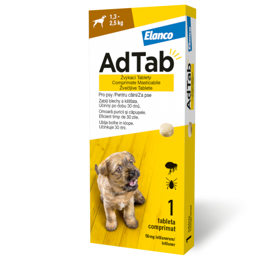AdTab za pse 1.3-2.5kg /56mg, 1 tableta
