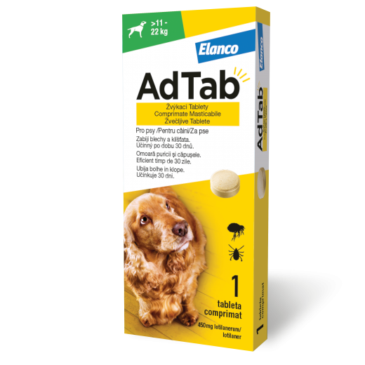 AdTab za pse 11-22 kg / 450 mg, 1 tableta