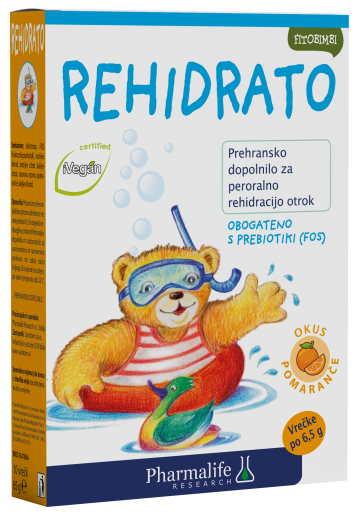 Fitobimbi Rehidrato pomaranča prašek za peroralno rehidracijo otrok 10 vrečk x 6,5 g