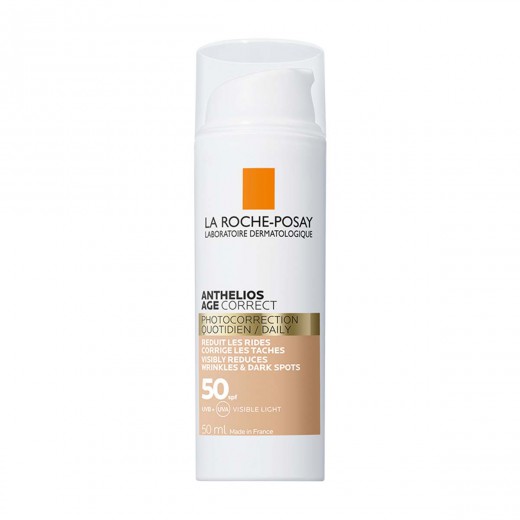 La Roche-Posay, ANTHELIOS AGE-CORRECT Tonirana krema za zaščito pred soncem proti staranju kože na obrazu SPF50, 50 ml