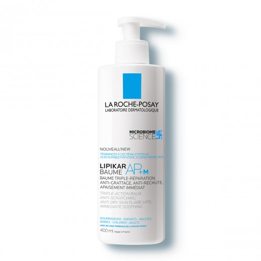 La Roche-Posay, LIPIKAR BAUME AP+M Balzam za telo in obraz za suho kožo, nagnjeno k atopiji, 400 ml