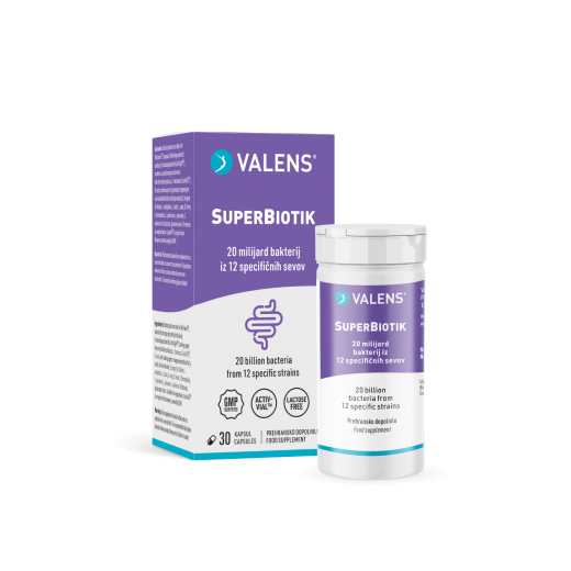 Valens, SuperBiotik kapsule, 30 kapsul