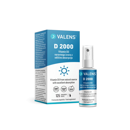 Valens, D 2000 ustno pršilo, 25 ml