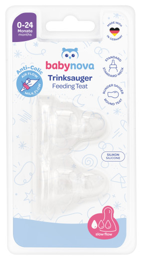 BABY-NOVA Cucelj, silikon, S (za čaj in vodo), 2 kosa