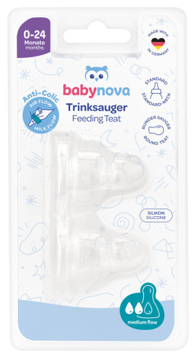 BABY-NOVA Cucelj, silikon, M ( za mleko ), 2 kosa