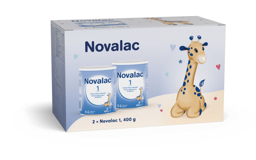 Novalac 1, začetno mleko za dojenčke, 2x400 g
