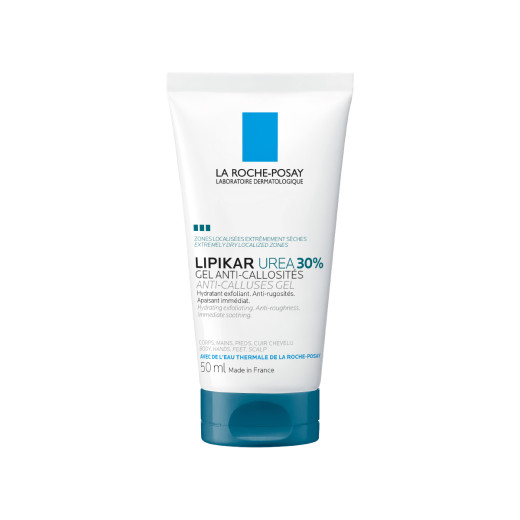 La Roche-Posay LIPIKAR gel s 30 % ureje za ciljano uporabo na suhih in grobih predelih kože, 50 ml
