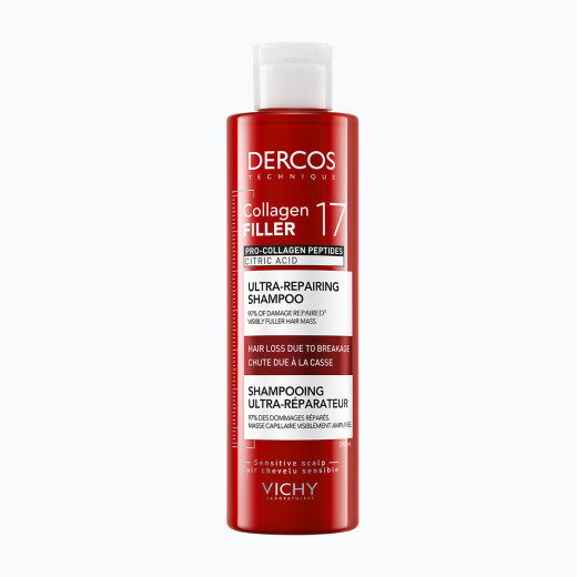 Vichy, DERCOS COLLAGEN 17 FILLER ULTRA-obnovitveni šampon, 200 ml