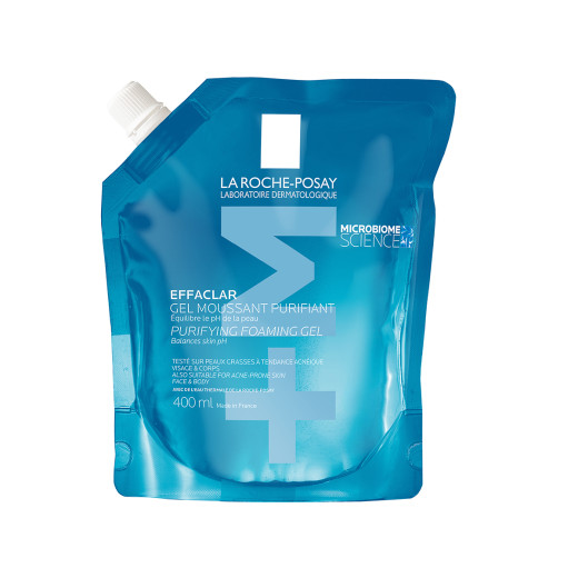 La Roche-Posay EFFACLAR Peneči gel za čiščenje mastne občutljive kože ECO REFILL, 400 ml