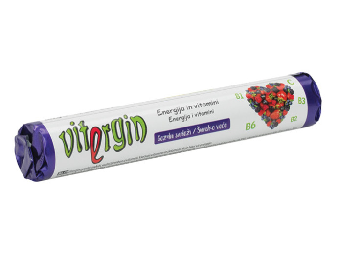VITERGIN, sadni bombon z vitamini gozdni sadeži, 19 bombonov
