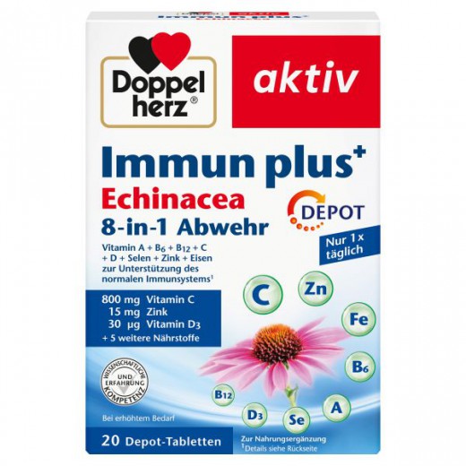 Doppelherz aktiv, IMUN plus+, ameriški slamnik, 20 tablet