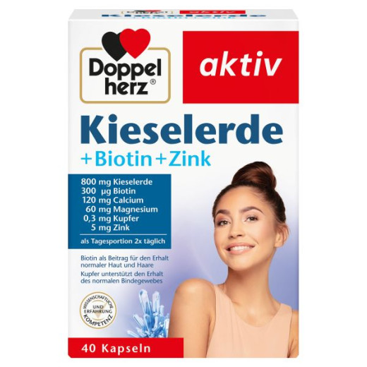 Doppelherz aktiv, SILICIJEVA PRST + biotin + cink, 40 kapsul