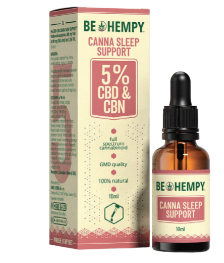 Be hempy, Canna Sleep Support 5% CBD + CBN kapljice, 10 ml