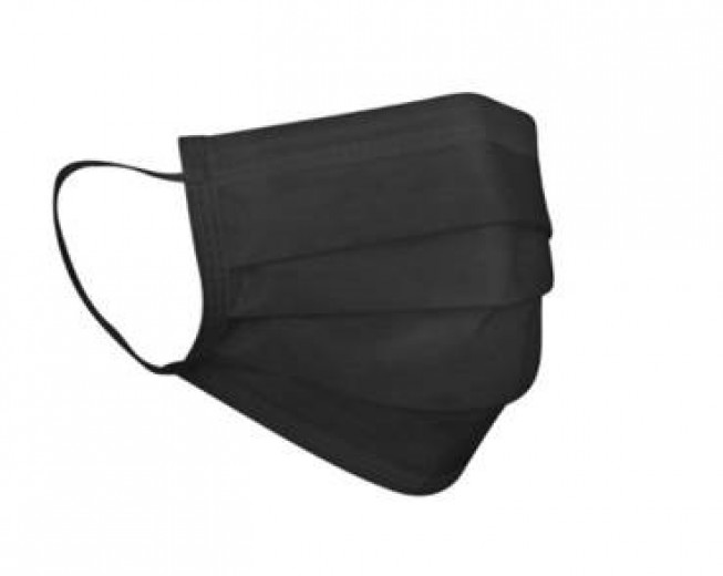 Dach črna kirurška maska z elastiko - 50 kom