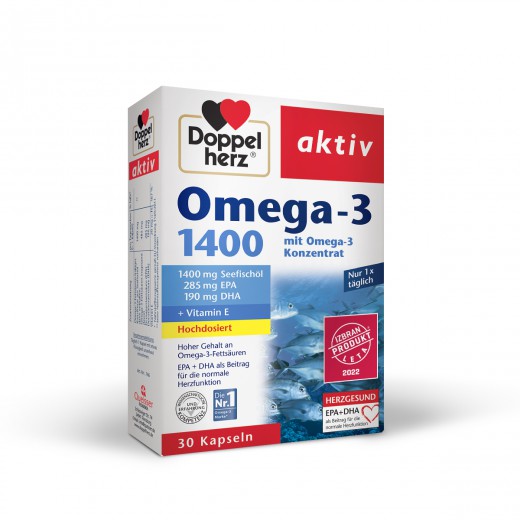 Doppelherz aktiv, omega 3 s koncentratom omega 3, 1400 mg, 30 kapsul