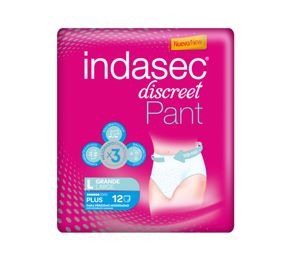 Indasec, Discreet PLUS mobilne hlačke L, 12 kos