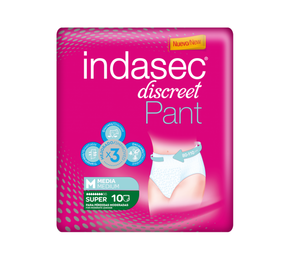 Indasec, Discreet SUPER mobilne hlačke M, 10 kos