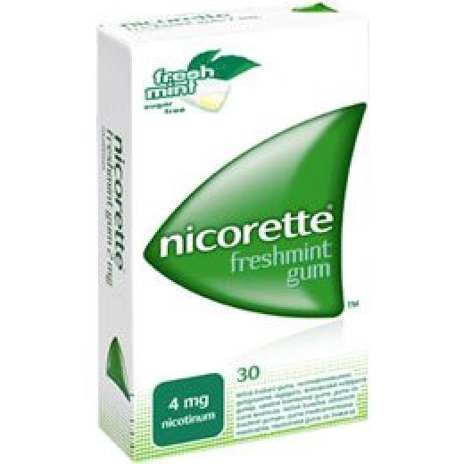 Nicorette Freshmint 2 mg zdravilni žvečilni gumiji, 30 kom