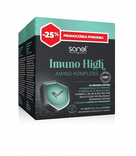 Sanol LAB, Imuno High Amino Kompleks, 2x10 vrečk, 1+1 GRATIS