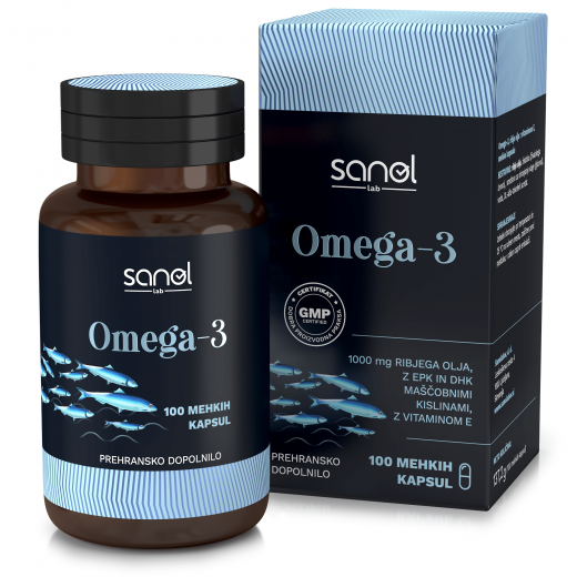 Sanol LAB Omega-3, 100 mehkih kapsul