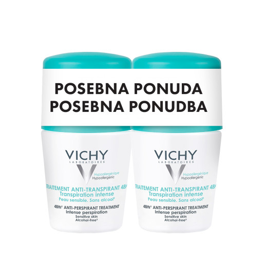 Vichy, DÉODORANT Dezodorant z antiperspirantom za uravnavanje potenja 48h, 2x50 ml