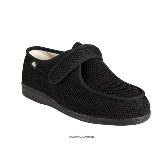 Čevlji 307 Wallaby Rejilla, obutev za občutljiva in široka stopala, črni