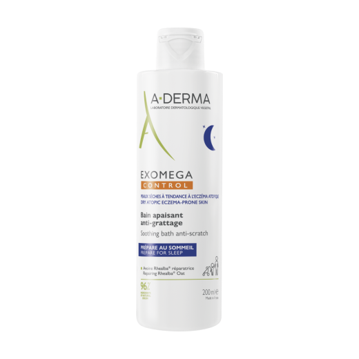 A-Derma, Exomega Control pomirjujoča kopel proti praskanju, 200 ml