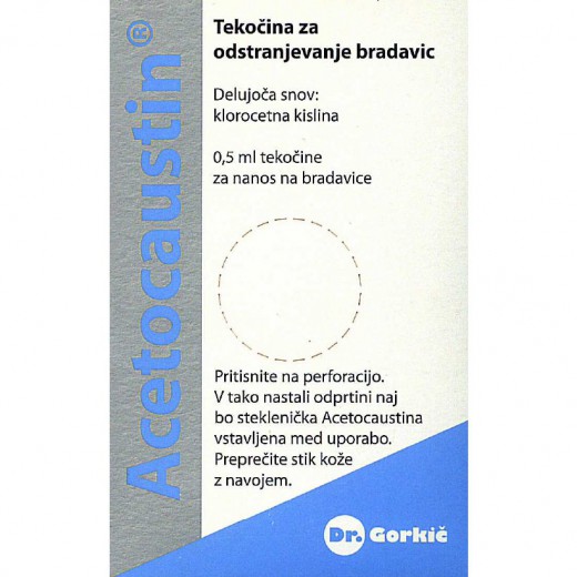 Tekočina za odstranjevanje bradavic Acetocaustin, 0,5 ml