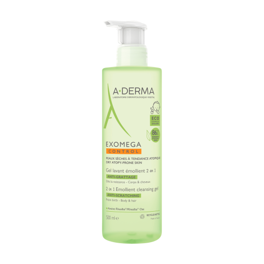 A-Derma Exomega Control Emolientni gel za čiščenje 2v1, 500 ml