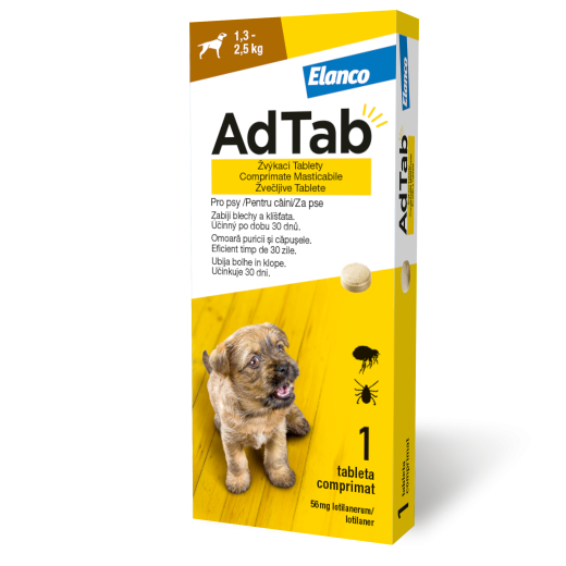AdTab za pse 1.3-2.5kg /56mg, 1 tableta