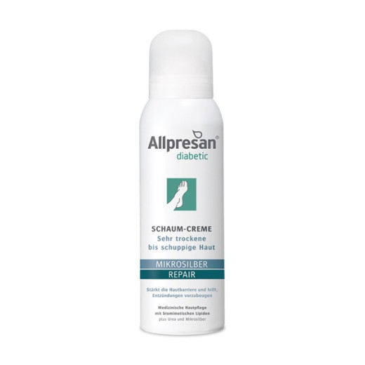 ALLPRESAN diabetic MIKROSILVER+REPAIR, kremna pena za diabetike, 125 ml