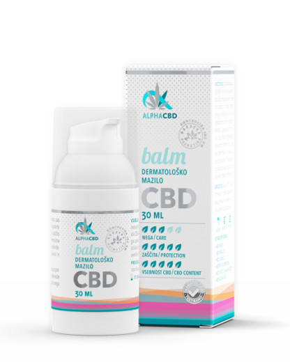 Alpha CBD, Dermatološko mazilo CBD Balm, 30 ml