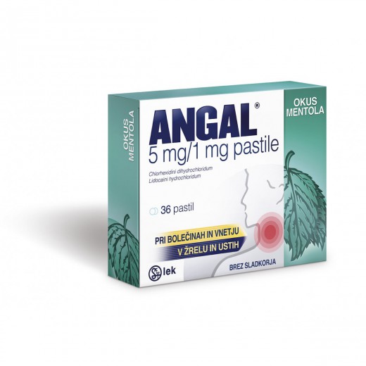 Angal 5 mg/1 mg pastile, 36 pastil