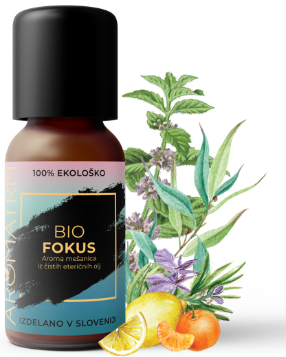 AROMATRIP®, FOKUS, BIO aroma mešanica eteričnih olj, 15 ml