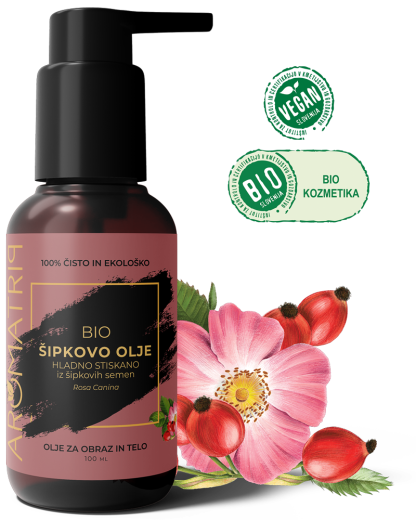 AROMATRIP®, BIO ŠIPKOVO olje iz šipkovih semen, 100 ml
