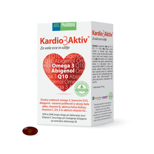 Ars Pharmae, Kardio3Aktiv® , za srce in ožilje, 30 mehkih kapsul