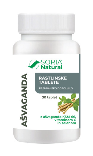 Soria Natural, Ašvaganda tablete, 30 tablet