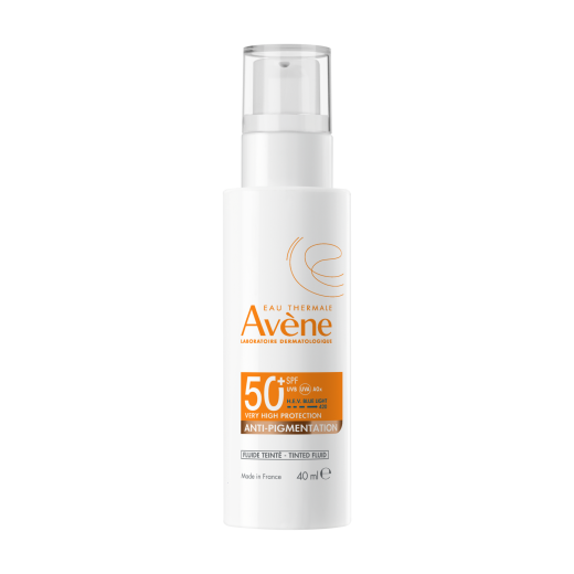 Avène, ANTI-PIGMENTATION  zelo visoka zaščita obarvani fluid SPF 50+, 40 ml