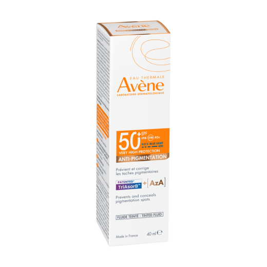 Avène, ANTI-PIGMENTATION  zelo visoka zaščita obarvani fluid SPF 50+, 40 ml